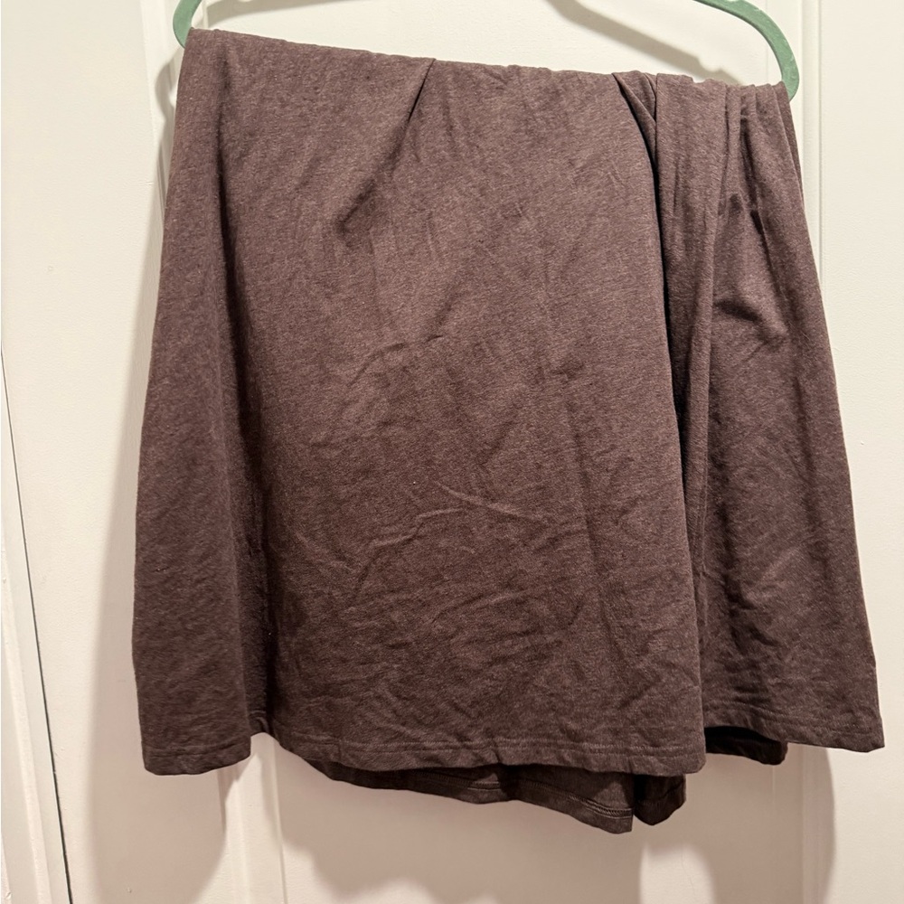 Pact Women's Chocolate Heather Fit & Flare Midi Skirt L - Picture 4 of 4